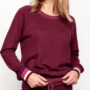 Sundry Burgundy Rainbow Sleeve Sweatshirt